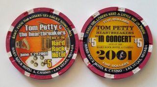 $5 Las Vegas Hard Rock Tom Petty & The Heartbreakers Casino Chip - Uncirculated