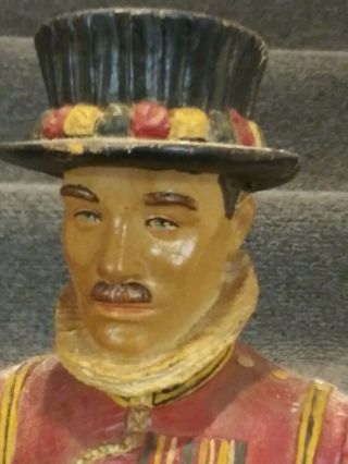 Antique Beefeater Gin Paper Mache Hand Painted Back Bar Display Statue 2 Feet 2