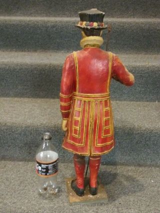 Antique Beefeater Gin Paper Mache Hand Painted Back Bar Display Statue 2 Feet 7