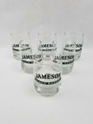 Jameson Irish Whiskey Rocks Glasses Black Barrel - Set Of 6