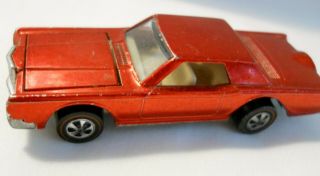 Rare 1968 Hot Wheels Redline Red White Interior Custom Continental Mark Iii Vg