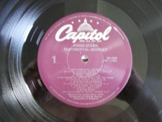 Beatles Ringo Starr - 1978 Capitol " Sentimental Journey " Lp W/purple Labels - Nm - /nm