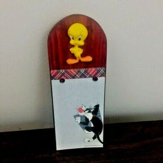 Home Decor Wooden Note Pad Holder Tweety Bird And Sylvester Theme Wall Hanging