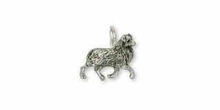 Australian Shepherd Charm Jewelry Sterling Silver Handmade Dog Charm Au7 - C