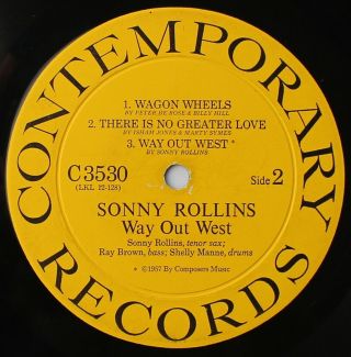 Sonny Rollins Way Out West DG Mono Contemporary RARE 5