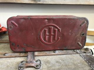Antique Mccormick All Metal Red International Harvester Ih Tractor Farm Tool Box
