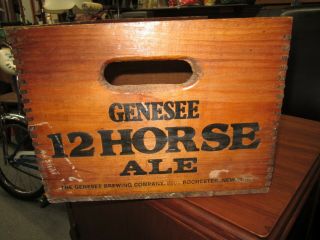 Vintage Genesee 12 Horse Ale Wooden Beer Box Crate - Great Wagon Graphics 3