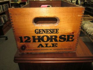 Vintage Genesee 12 Horse Ale Wooden Beer Box Crate - Great Wagon Graphics 4