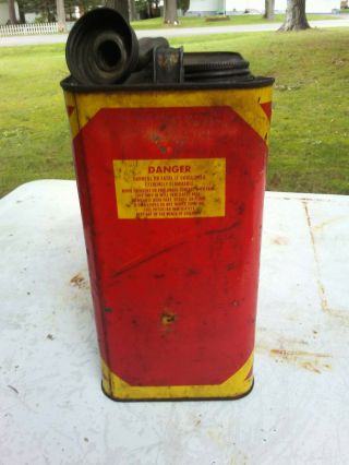 Vintage Jayes Can Co.  Metal Gasoline Gas Can Red 2 US Gallon Car Logo 1960 ' s 2