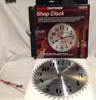 Sears Craftsman Shop Clock,  On 10 " Steel Saw Blade,  Battery Operated,