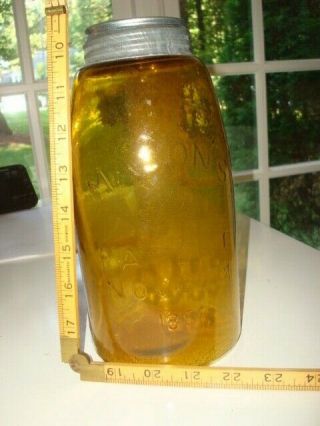 Yellow Honey Amber Glass Fruit Jar Mason 