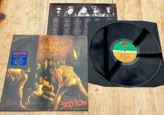 Skid Row Slave To The Grind 1991 Uk 1st Press Uncensored Vinyl Lp Rare Vg,  /vg,