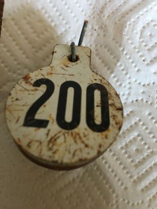 Vintage Antique Metal Livestock Tags Consecutive Numbers