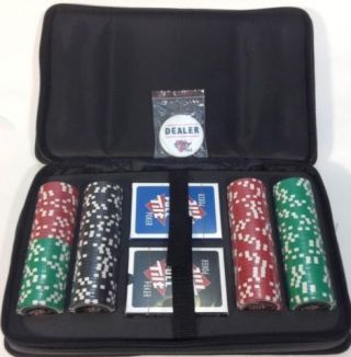Full Tilt 152 Piece Chip Poker Travel Set W/carry Handle 2 - Decks Of Cards