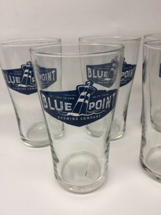 Blue Point Brewing Company Set Of 6 Long Island Bar Beer Pint Glasses Mugs 16oz