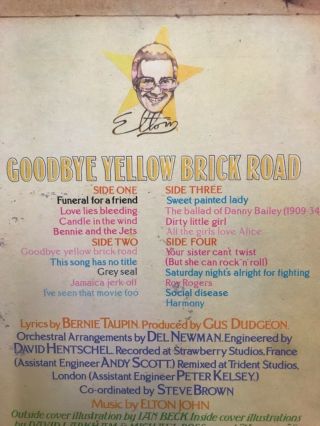 1973 Elton John Goodbye Yellow Brick Road 2 LP ' s MCA2 - 10003 3