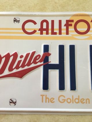 Vintage Miller Hi Life Beer “California” Sign 23” X 11 - 1/2” 7