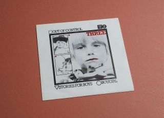 U2 Three Out Of Control Orange Vinyl Ireland 7” Single 1979 Cbs 7951