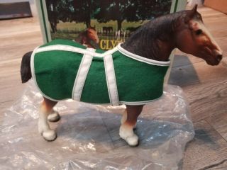 Breyer vintage 8384 gift set clydesdale mare and foal with green blankets NIB 4