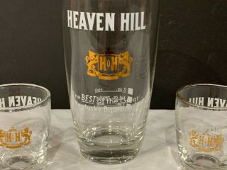 Heaven Hill Bourbon Whiskey Glassware - Highball Glass And Two Shot Glasses