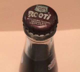 Rooti Canada Dry Root Beer,  10 Oz Glass Bottle Rare Vintage Soda Pop