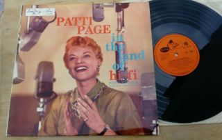 Patti Page In The Land Of Hi - Fi Lp Pete Rugolo Uk 1956 Press.  Strong Ex.  Ejl 1252