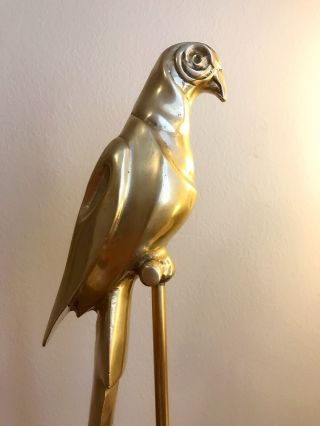 Vintage Battlefield Inc Solid Brass Parrot Perched On Tall Stand 5