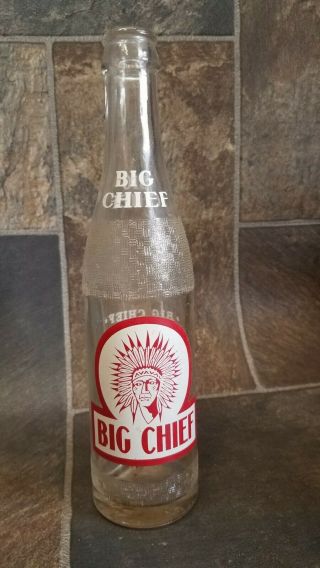 Vintage Coca Cola Big Chief Soda Bottle From Vinita Oklahoma