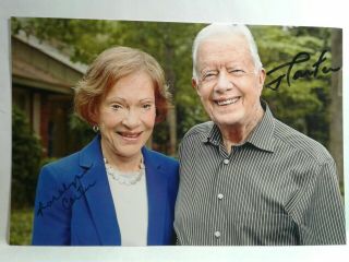 Jimmy & Rosalynn Carter Authentic Hand Signed Autograph 4x6 Photo - President Usa