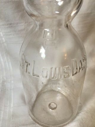 Vintage Quart Milk Bottle St.  Louis Dairy Company Missouri Cream Top 1938 Saint 2