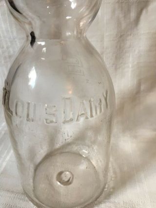 Vintage Quart Milk Bottle St.  Louis Dairy Company Missouri Cream Top 1938 Saint 3