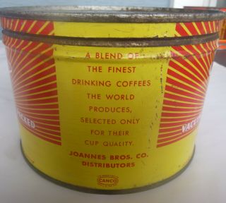 vintage Sunset Club Coffee 1 lb keywind tin can Green Bay Wisc right lid 4
