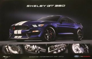 2018 Ford Mustang Shelby Gt350 Dealership Promotional Poster Roush Bullitt Gt500
