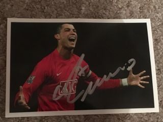 Cristiano Ronaldo Hand Signed Autograph Photo Manchester United