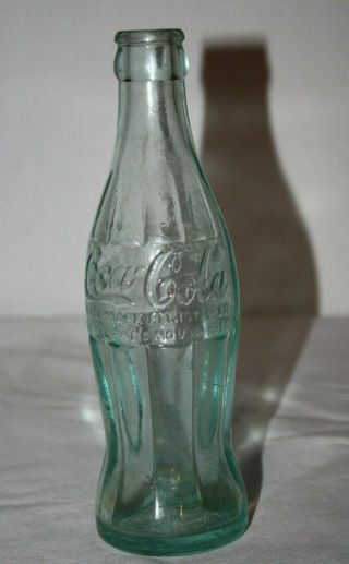 1921 BALL GROUND GA Nov 16 1915 Blue Scarce Coca Cola Hobbleskirt Bottle 3