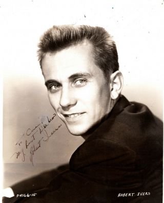 Tv & Movie Actor Robert Ivers,  Signed Vintage Studio Photo.