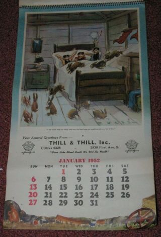 1952 Grain Belt Beer Thill & Thill Liquor ' s 1st Ave Minneapolis Calendar 2