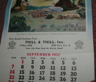 1952 Grain Belt Beer Thill & Thill Liquor ' s 1st Ave Minneapolis Calendar 5
