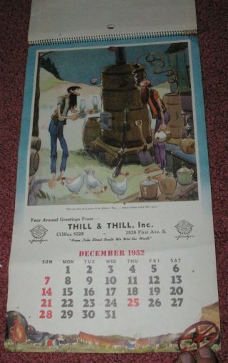 1952 Grain Belt Beer Thill & Thill Liquor ' s 1st Ave Minneapolis Calendar 6