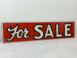 Vintage Wood Hand - Painted Double Sided Sign “for Sale” Advertising 24” X 6”