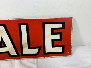 Vintage Wood Hand - Painted Double Sided Sign “FOR SALE” Advertising 24” X 6” 4