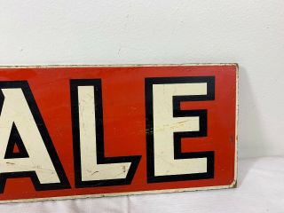 Vintage Wood Hand - Painted Double Sided Sign “FOR SALE” Advertising 24” X 6” 8