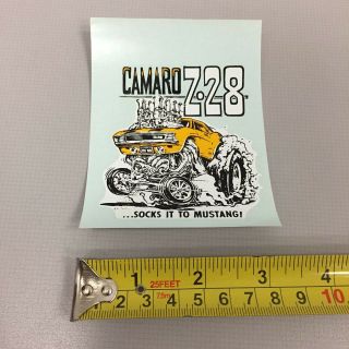 Collectible Vintage Rat Fink Ed Roth Chevy Camaro Z28 Water Slide Decal 2