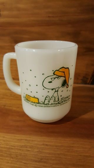 Fire King Snoopy Peanuts Shultz Coffee Mug Cup 1958