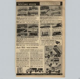 1955 Paper Ad Smith Miller Toy Truck Blue Diamond Dump Coca Cola Tow Wrecker