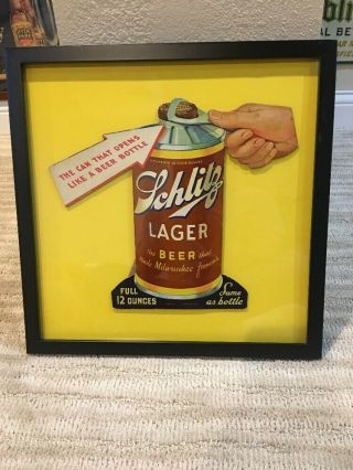 1940’s Schlitz Beer Cardboard Sign / Milwaukee Beer / All
