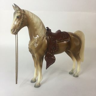 Vintage Breyer Cream Palomino Western Horse Snap On Saddle Chain Reins 1954