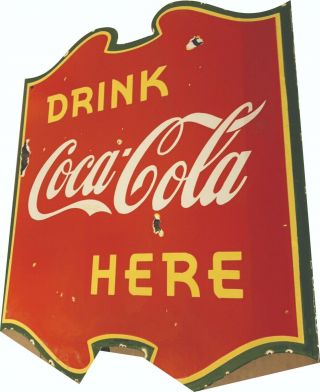 vintage porcelain Coca Cola Enamel sign 20 x 17 inches double sided 2