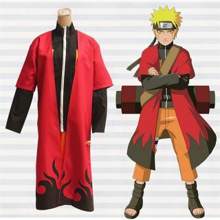 Japan Anime Naruto ナルトuzumaki Cosplay Costume Sage Red Cloak Adult Clothes S - Xxl