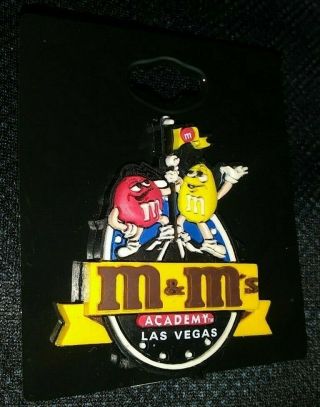 M&m World Academy Las Vegas Red & Yellow Candy Collectible Pin Very Rare